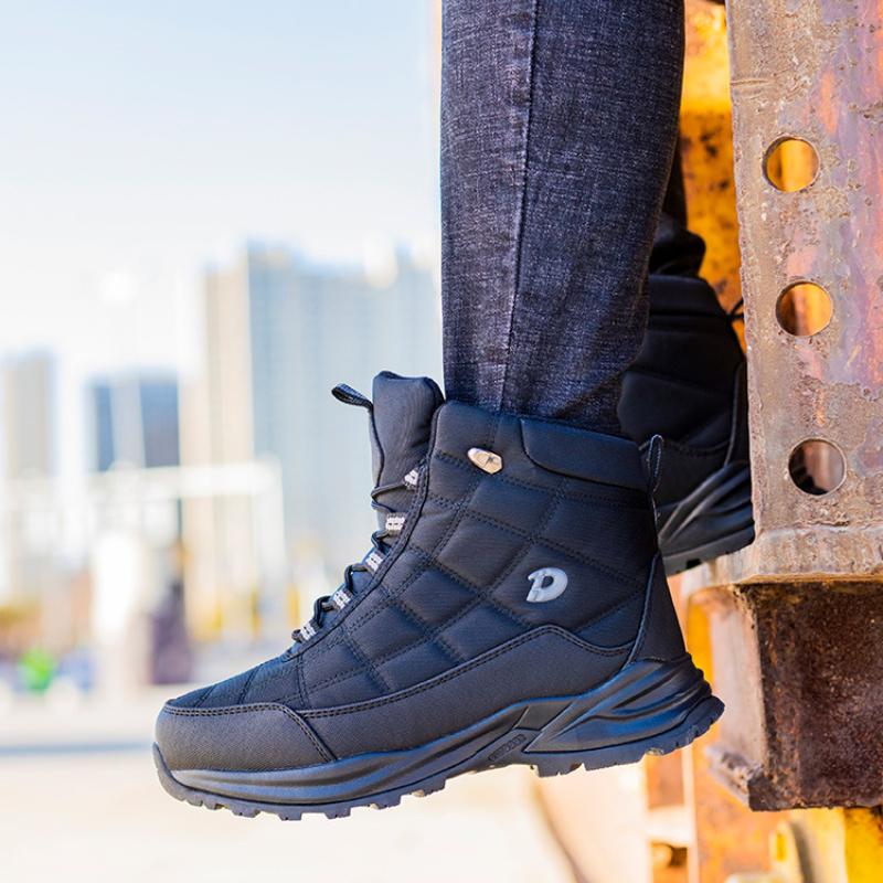 Мужская зимняя обувь, модные теплые зимние ботинки, повседневные спортивные водонепроницаемые нескользящие флисовые ботильоны