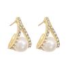 1 Pair Faux Pearl Earrings Sparkling Non-Irritation Personality Earrings Wedding Jewelrys