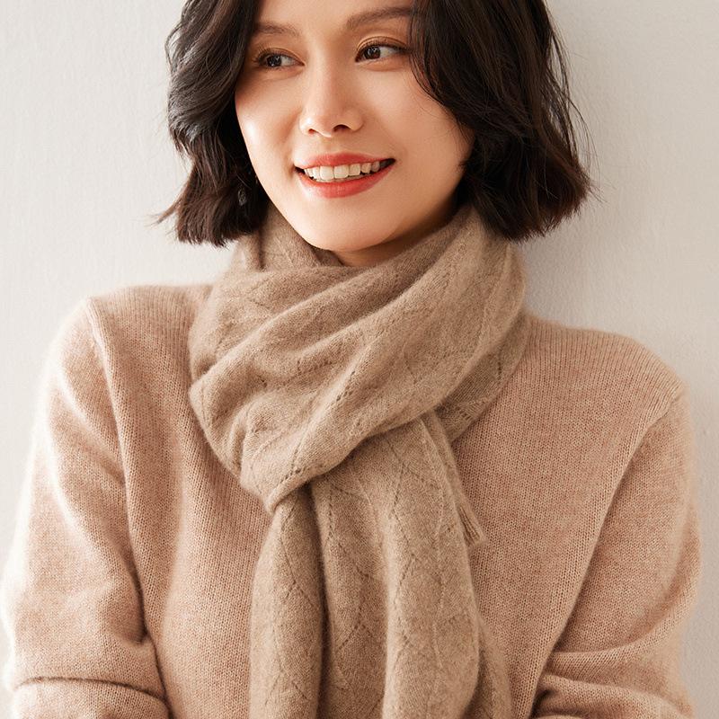 Женский вязаный шарф из козьего кашемира - Осенний/Зимний шарф-снуд