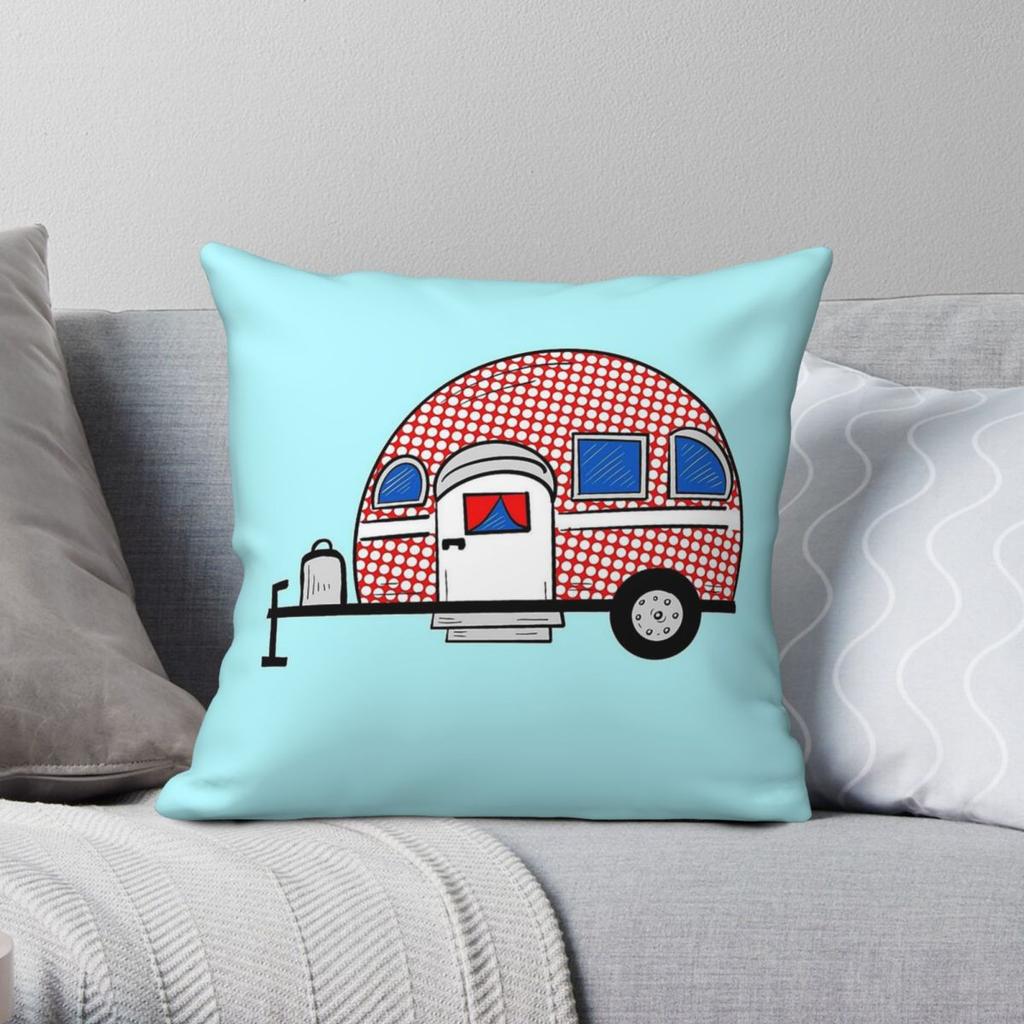 Caravan Camp Square Pillowcase Polyester Linen Velvet Pattern Zip Decorative Pillow Case Sofa Cushion Cover