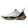 Li Ning Детские удобные нескользящие износостойкие кроссовки для баскетбола с поддержкой отскока, низкие, детские кроссовки, белые, черные, золотые YKBU080-3