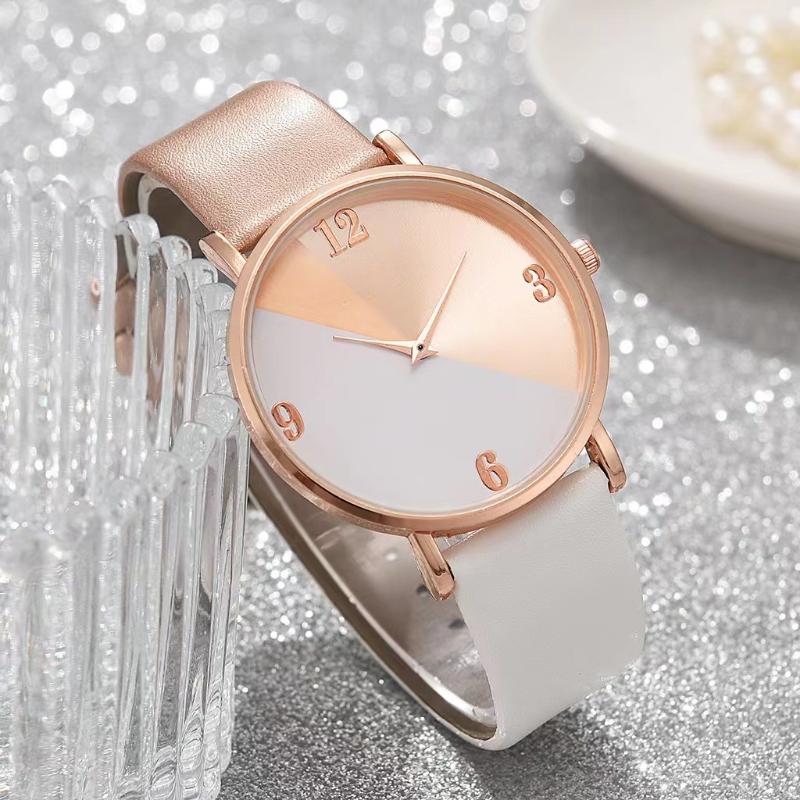 Женские двухцветные наручные часы Geneva Matching Ultra-thin Quartz Wristwatches