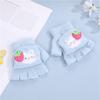 Autumn and Winter Children's Gloves Flip-top Writing Fingerless Strawberry Rabbit Cold-proof Half-finger Warm Gloves for Boys and Girls