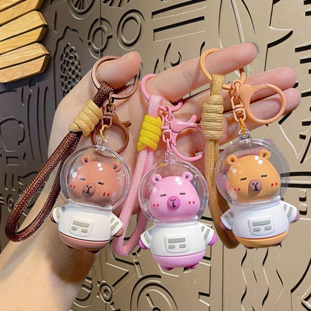 Брелок с изображением астронавта Капибалы, силикагель, брелок с капибарой, сумка с животными, подвесная сумка для мальчиков