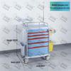 ABS Anesthesia & Infusion Multifunctional Rescue Trolley with Single/Double Door and Five Drawers