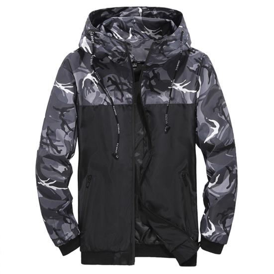 Autumn Coat Camouflage Windproof Waterproof Cardigan Hooded Men Sweatshirt for Work