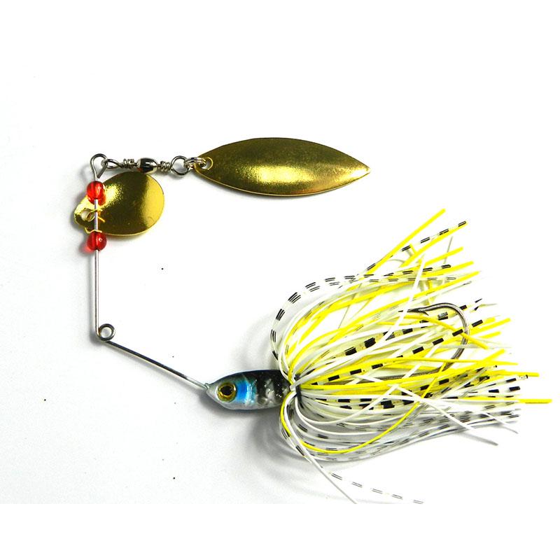 1pc HENGJIA 17.4G Metal Fishing Spinnerbait with 2 Blades for Lake River Lead Head Skirt