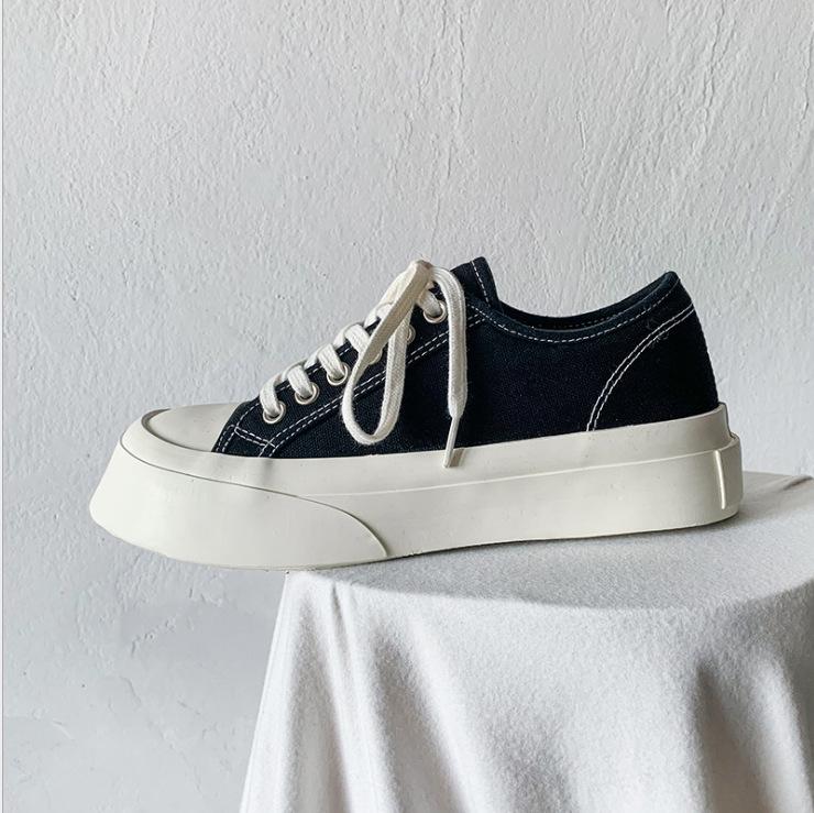 Летние студенческие парусиновые туфли на толстой подошве, женские универсальные туфли на высоком каблуке, японские повседневные туфли-подковы Matsuke, приливные туфли