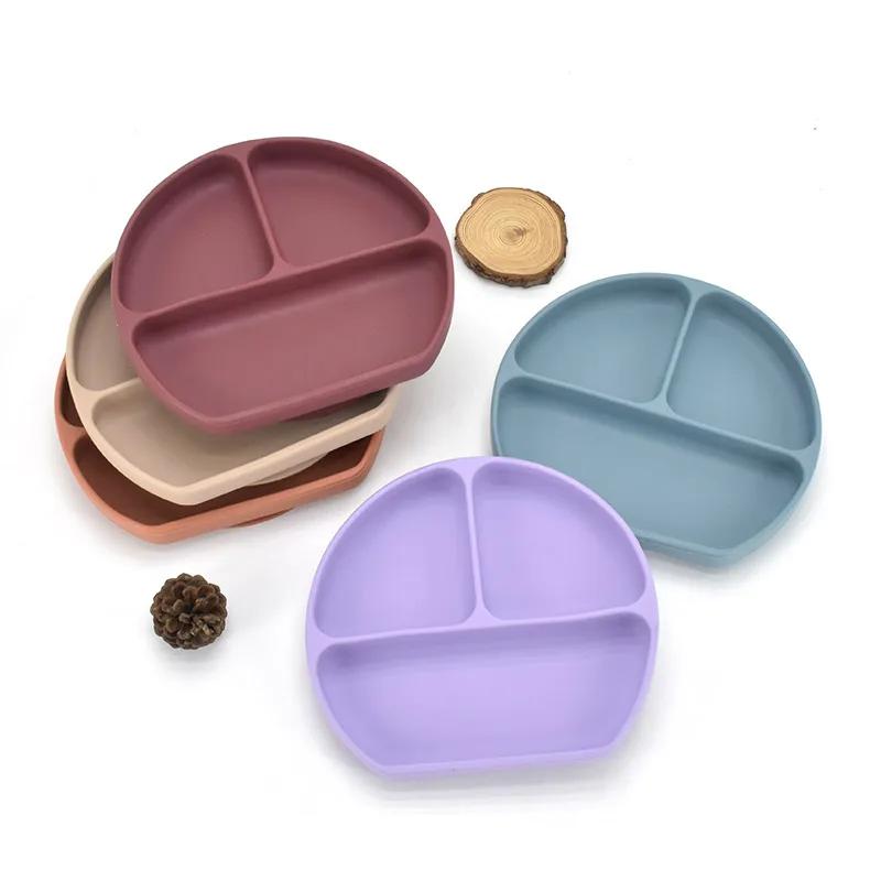 9 шт., набор детской посуды, пищевая силиконовая детская посуда для детей, миска для нагрудника с милым принтом, нескользящие тарелки с присоской BPAFREE