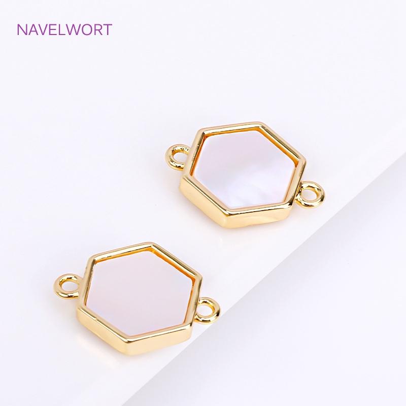 Trendy 18K Gold Plated Natural Shell Charms Round Pendants For Bracelet Necklace Making Supplies DIY Accessories Wholesale