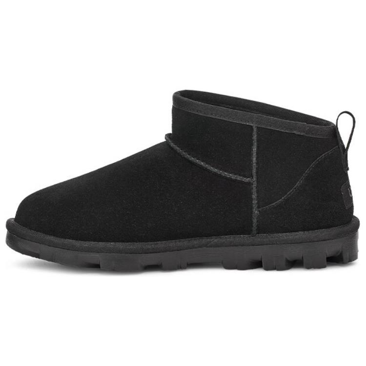 UGG Double Layer Leather Warm Comfortable Short Snow Boots Unisex Boots Black 1166732-BLK