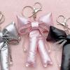 Elegant Beaded Keychain Phone Charm Unique Keyring Padded Bowknot Bag Pendant Accessory for Purse Backpack Handbag