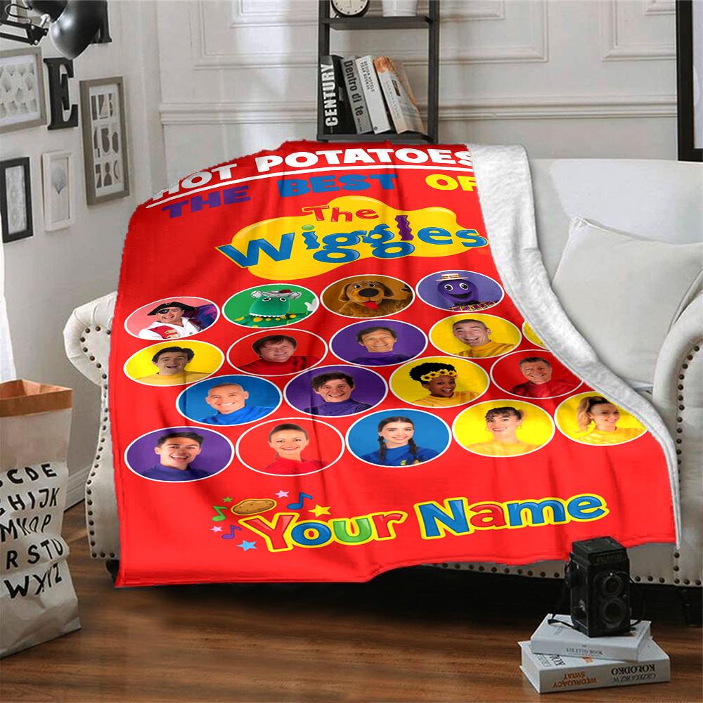 Wiggles Customize Your Name Blanket Throw Personalized Blanket Warmthful Decor for Sofa Bedding Bed Picnics for All Occasions