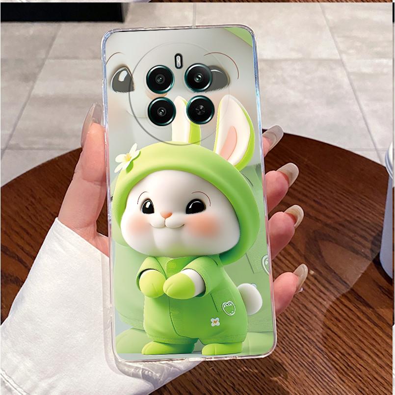 For Realme 12 4G Case RMX3871 Luxury Cute Love Rabbit Cartoon Funny Clear TPU Soft Silicone Back Cover For Realme12 4G Cases