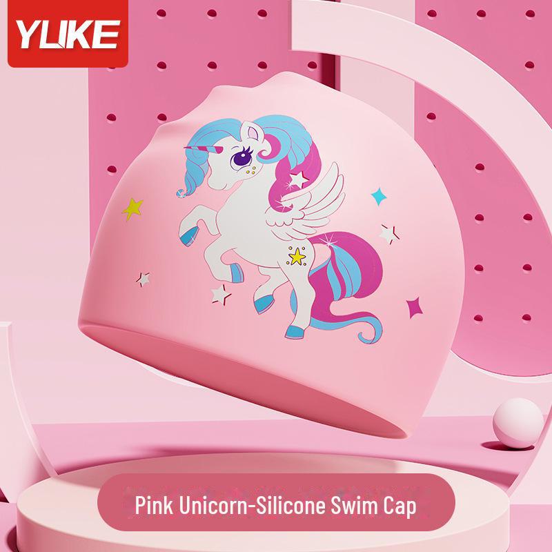 Оригинальная детская шапочка для плавания и очки Yuke Cartoon из искусственной кожи с защитой ушей