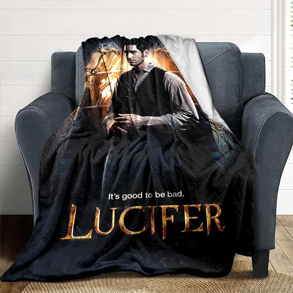 Lucifer Dark Charisma Flannel Blanket Super Soft Warm Cozy Blanket For Sofa Bed Office Travel Allseason Home Decor Gift