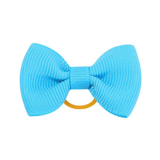 Puppy Dog Hair Bows with Rubber Bands Handmade Small Bowknot Dog Hair Accessories Pet Grooming Supplies