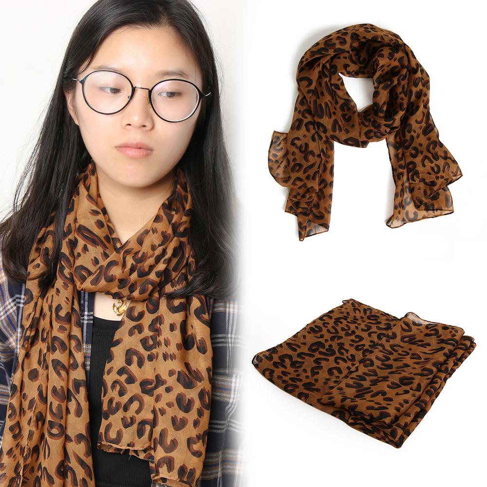Gift Women Ladies Leopard Scarf Chiffon Wrap Shawl