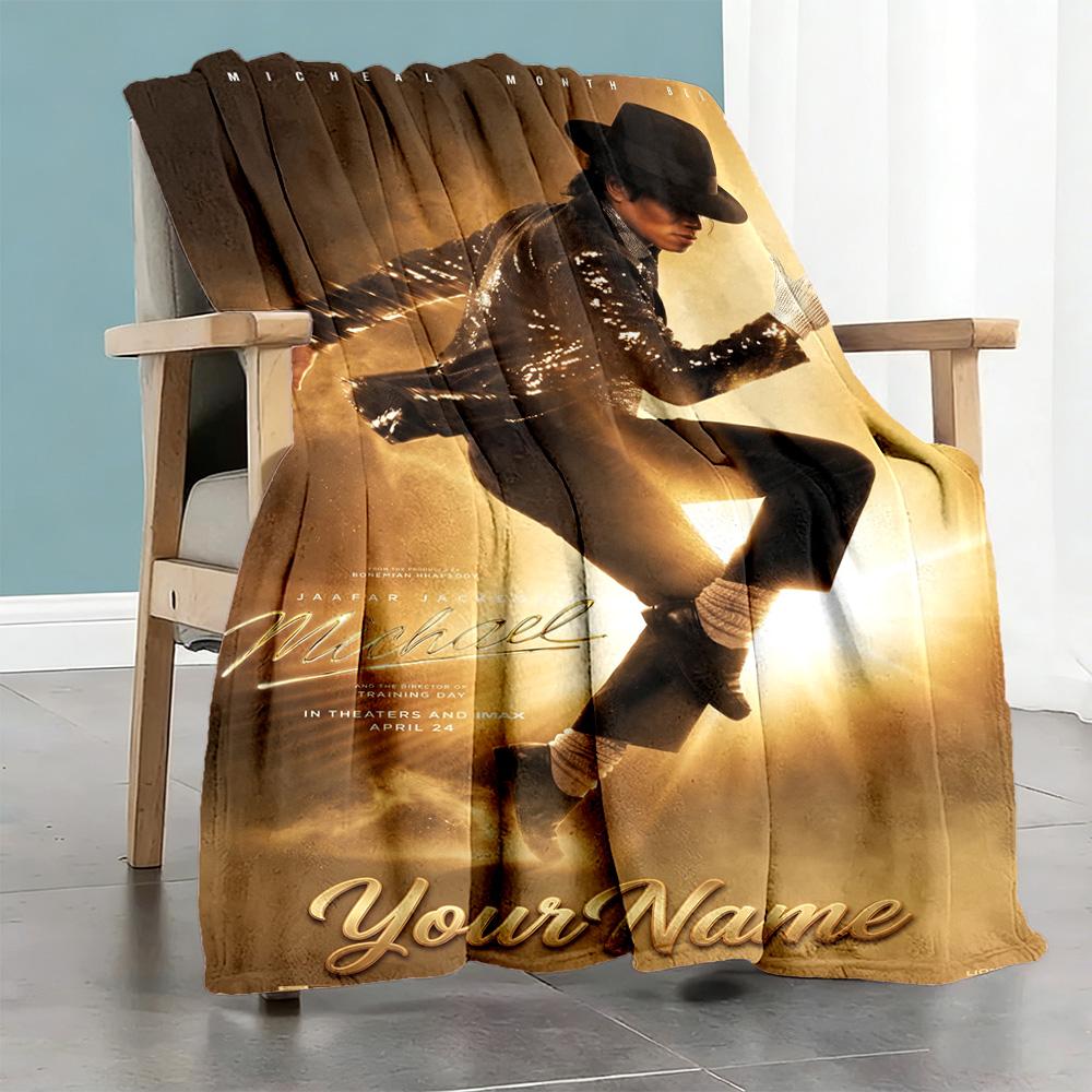 Michael Jackson 19 Personalized Name Blanket Cozy Personalized Blanket Durable Comfort for Chair Office Chair Bedding Picnics Four Seasons Universal