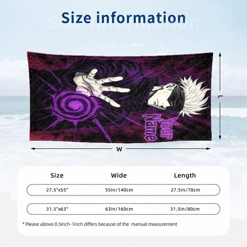 Jujutsu Kaisen Custom Name Beach towels also serve as bath towels summer essential a musthave for the outdoors the beach and the pool