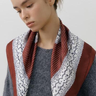 BB’DE SOLI’DE Lace Square Silk Scarf (2colors)