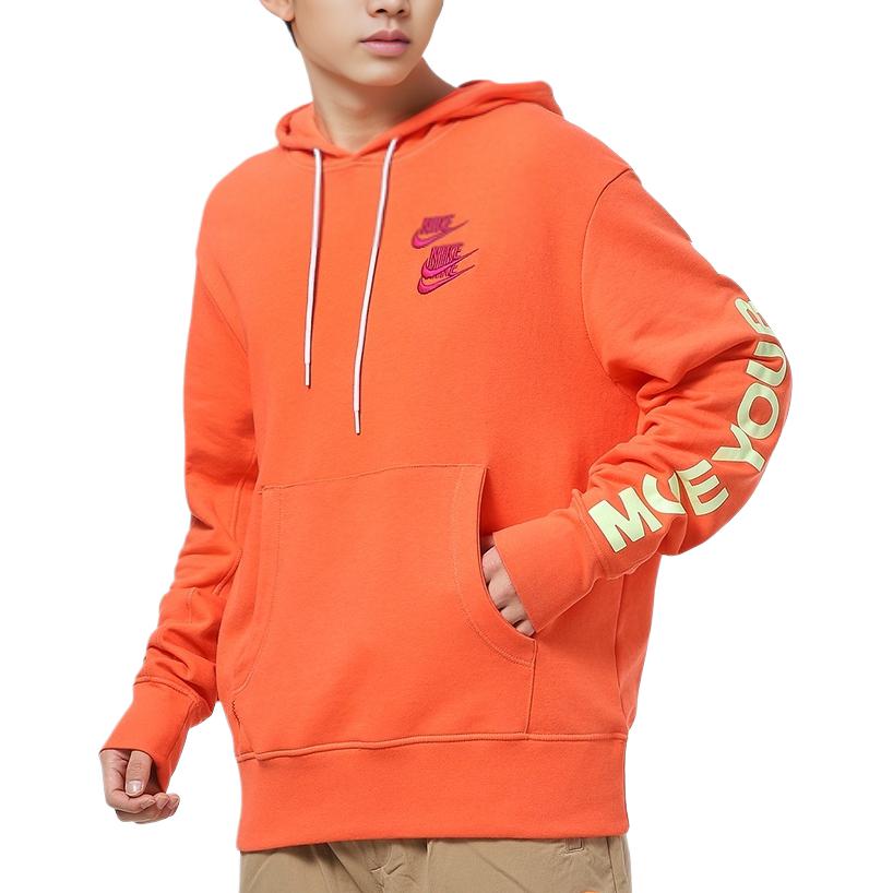Nike Sweatshirts Men's Orange Hooded Moderate Regular DA0932-842
