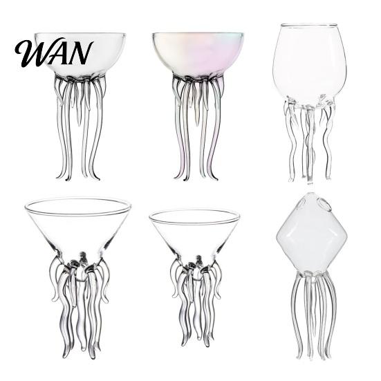 Multi-functional Glass Octopus Tentacle Wine Goblets, Jellyfish Shape Cocktail Glass, Artistic Stemware for Celebration Drinkware Wine, Cool