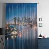 Шифоновые прозрачные шторы с панорамным видом на горизонт Нью-Йорка на закате для гостиной, спальни, оконные вуали, тюлевые занавески
