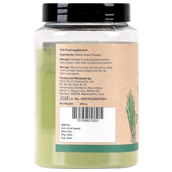 Urban Platter Органический порошок ростков пшеницы, 200 г [Повышающий иммунитет | Суперфуд | Поддерживает здоровый метаболизм | Детоксифицирующий]