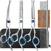 5 in 1 Upgraded Thicken Dog Grooming Scissors, Professional Dog Scissors for Grooming with Safety Round Tips, Lengnoyp Stainless Steel Thinning