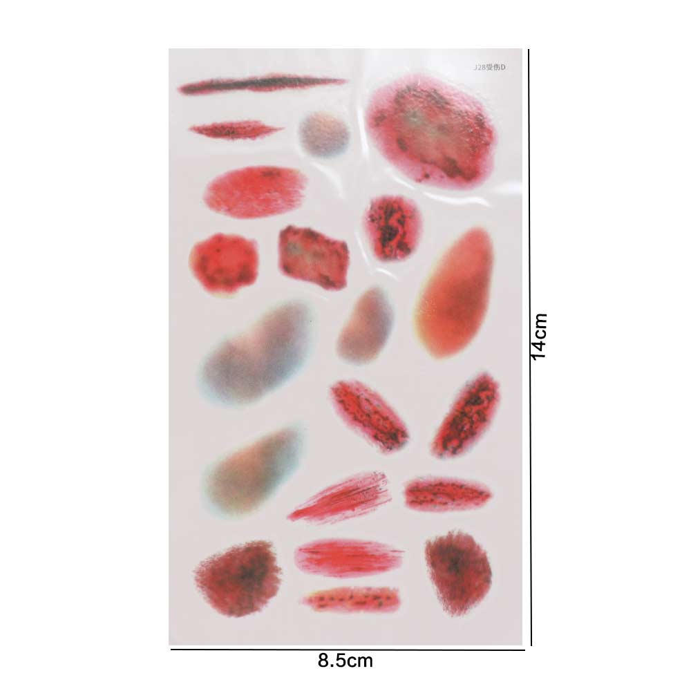 4Sheets Realistic Halloween Temporary Tattoos Lasting Simulated Scar Tattoo Stickers Halloween