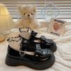 With Medium Heels Japanese Style Lolita Round Toe Platform Cute Ladies Pumps Gothic Mary Jane Bow Women's Shoes Kawaii Fashion