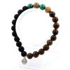 Stones and Minerals. Congo Malachite Pearl Bracelet + Landscape Jasper + Matte Black Onyx + Made In France.