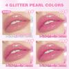 QIBEST Glitter Lipstick Lip Balm Change Transparent Moisturizing Crystal Jelly Pearlescent Lip Plumper Gloss Tint Cosmetic
