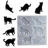 Mirror Design Cat Pendant Mold Animal Shape Silicone Mould Crystal Cat Charm Resin Mold DIY Keychain Earring Crafts