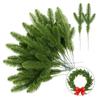 24pcs Home DIY Wreath Artificial Pine Branches Artificial Fake Plants