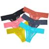 6 Pcs Women Sexy Lace G-string Lady Thong String Cotton Underwear Lingerie Transparent T-back Panty