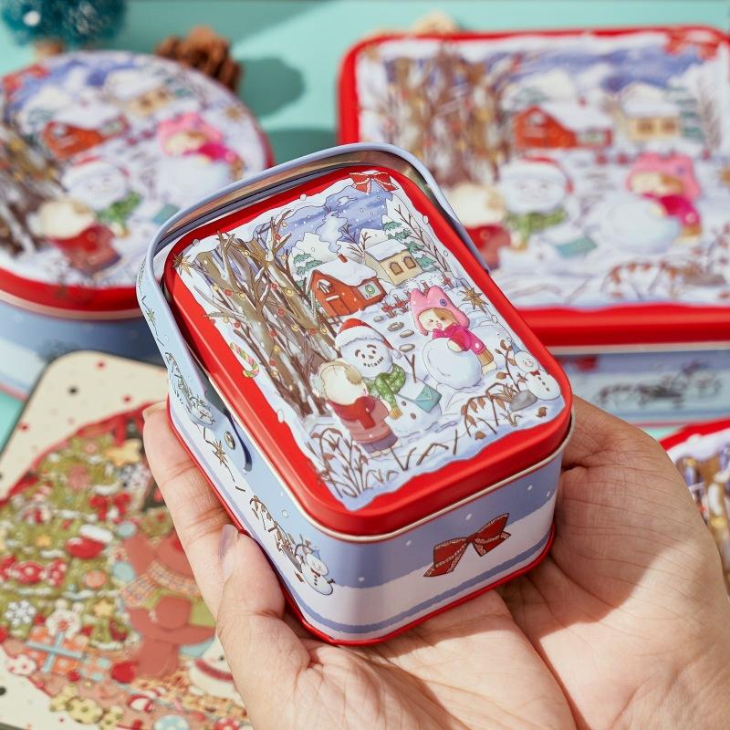 Жестяная коробка для конфет Детские подарки Маленькая жестяная коробка Коробки для печенья Портативный подарочный кейс Для украшения на день рождения, свадьбу