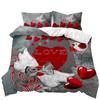 Festival Duvet Cover Set Valentine's Day Print Bedding Set Couple Romantic Polyester Quilt Cover for Lover Full Queen King Size