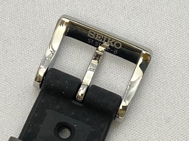 R02B021J9 SEIKO Prospex 19 мм Натуральный силиконовый ремешок для модели Reissue, Черный, SBEX007/SBDX031, 6159-7000