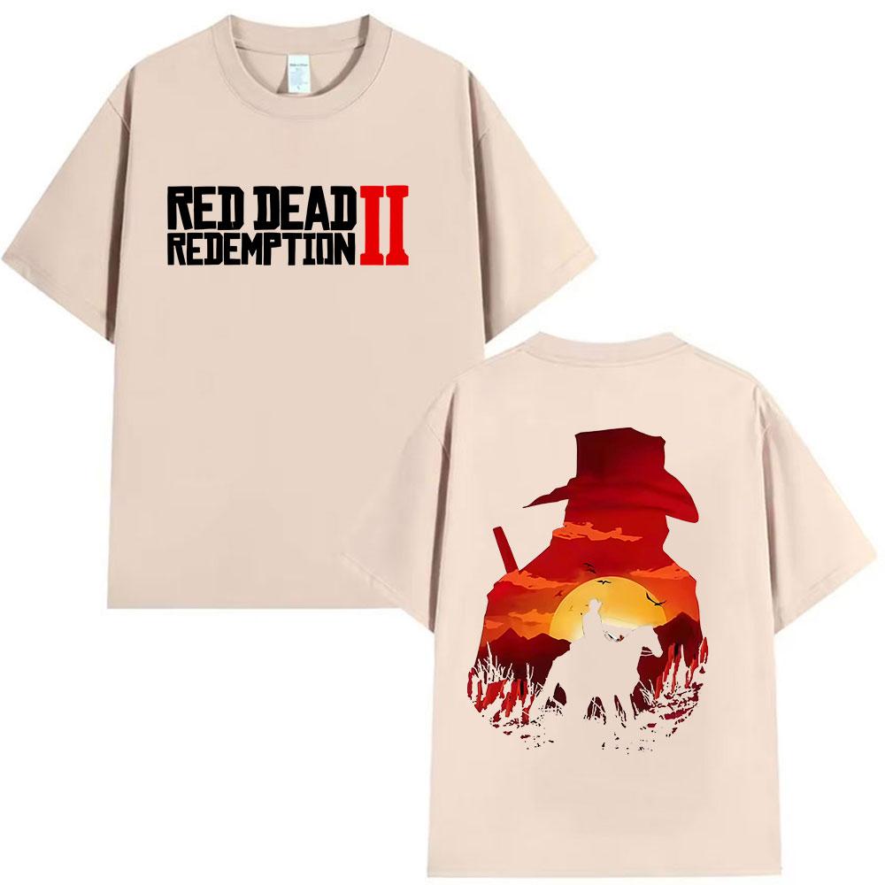 Red Dead Redemption 2 Артур Морган игрок графическая короткорукавная футболка мужская готический стиль чисто всесезонная парная топ