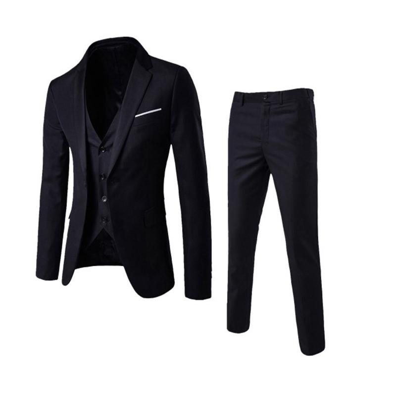 Мужской костюм, платье, формальное пальто + жилет + брюки, комплект из трех предметов