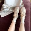 ~ Retro Round Head Color Matching Casual Board Shoes Lace-up Little White Shoes Women's Summer and Autumn