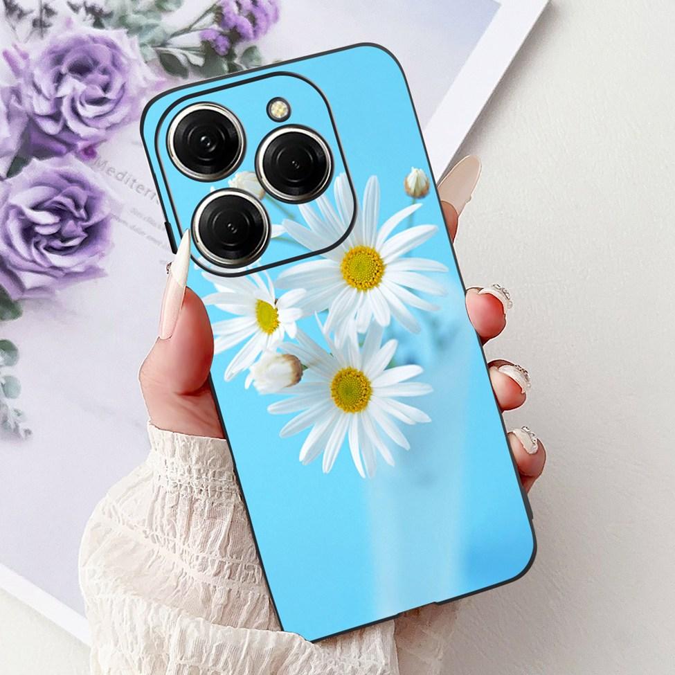 Для Tecno Spark 20 Pro KJ6 Задняя крышка Для Tecno Spark 20 Pro Чехол Черный Силикон Модный Роскошный Милый Мультяшный Ударопрочный Бампер