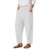 Женские хлопково-льняные брюки спортивные штаны брюки эластичная талия широкие штанины мешковатые штаны для йоги