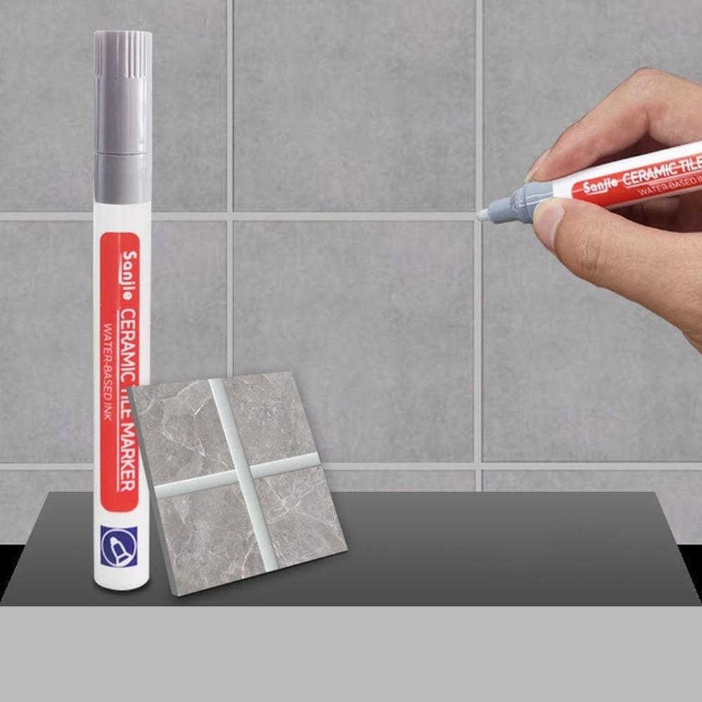 1Pcs White Waterproof Tile Marker Pen Grout Restorer, Gap Repair for Bathroom Floor Seam Paint Filling Construction Tools