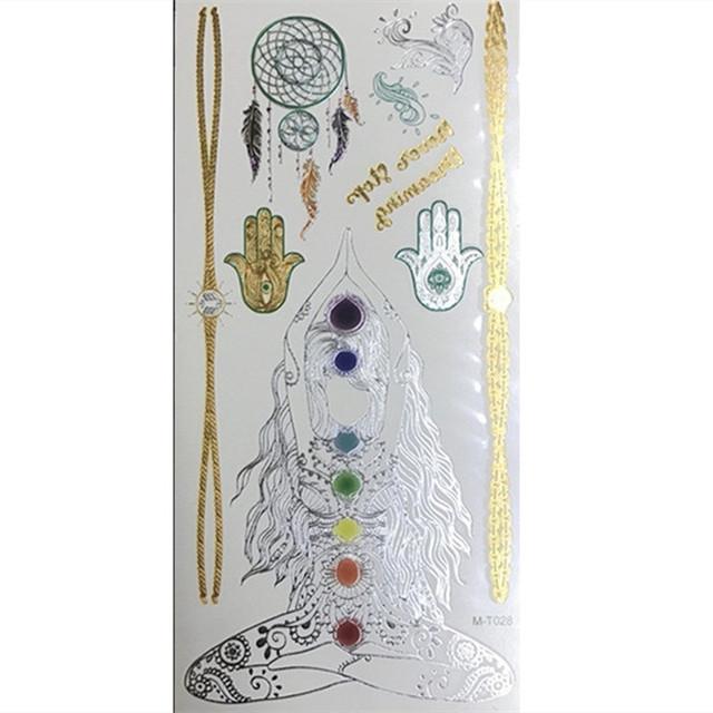 Metallic Gold Butterfly Tattoo Silver Waterproof Temporary Tattoos Stickers On The Body Women Men Boho Resort Style