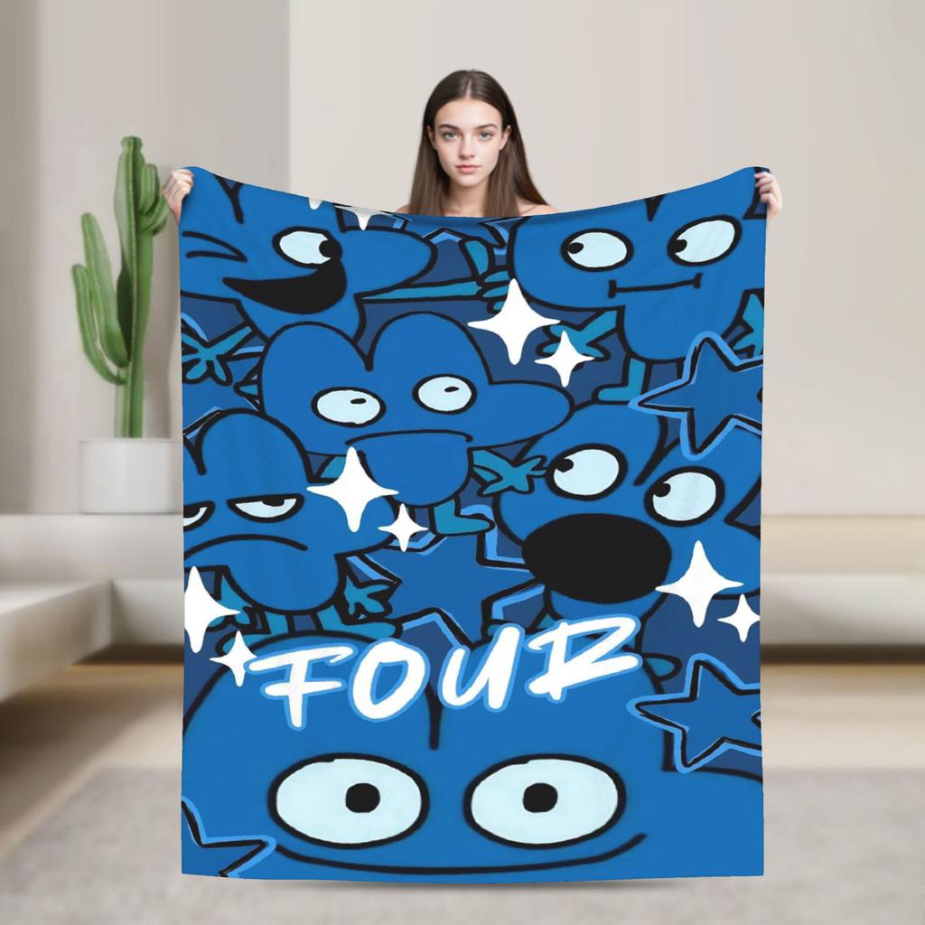 Cute Fan BFDI Animated Blankets Wool Funny Warm Throw Blanket for Chair Covering Sofa Autumn/Winter