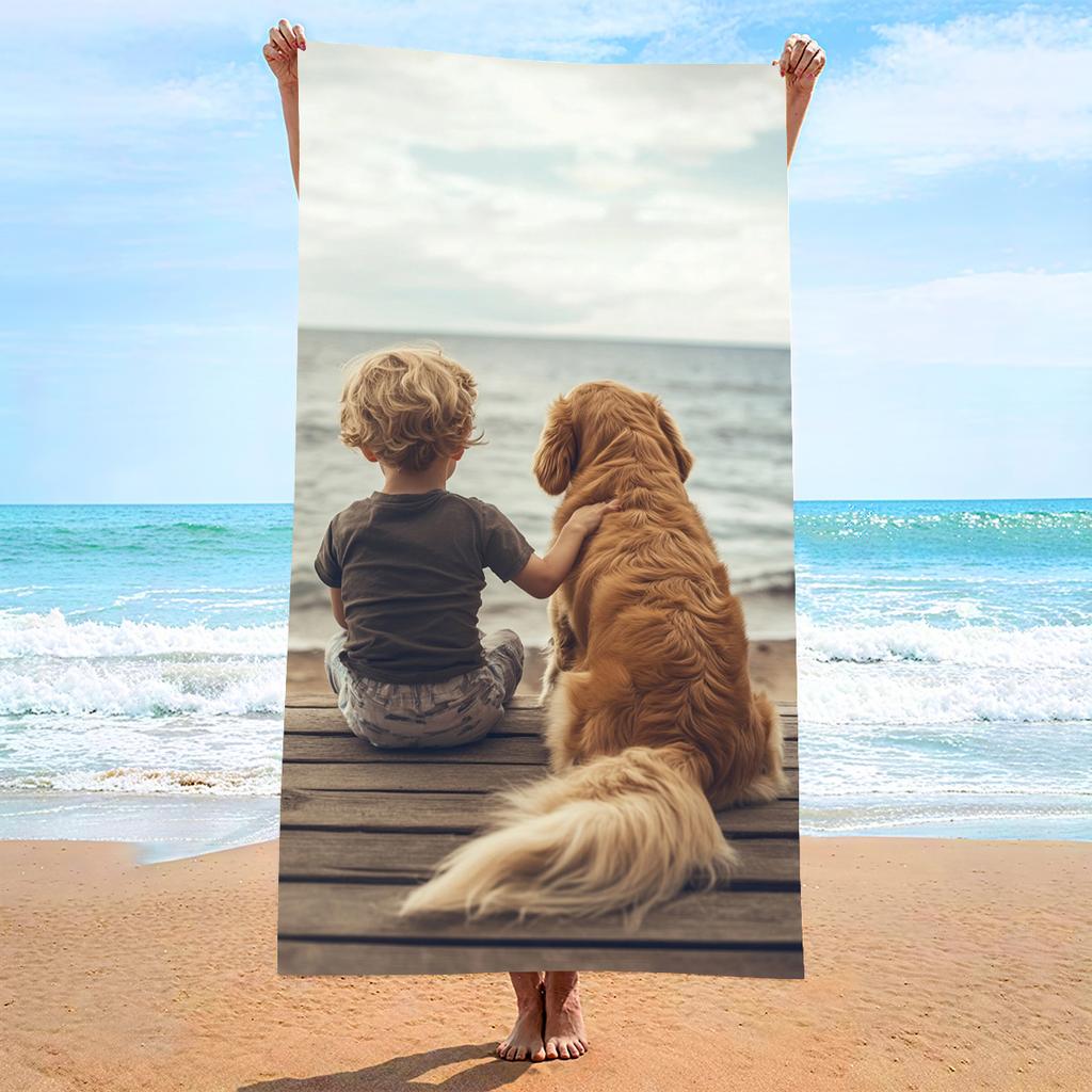 Locomotive Enthusiasts Sports Towels Quick-drying Double-sided Velvet Beach Towels Printed Bath Towels