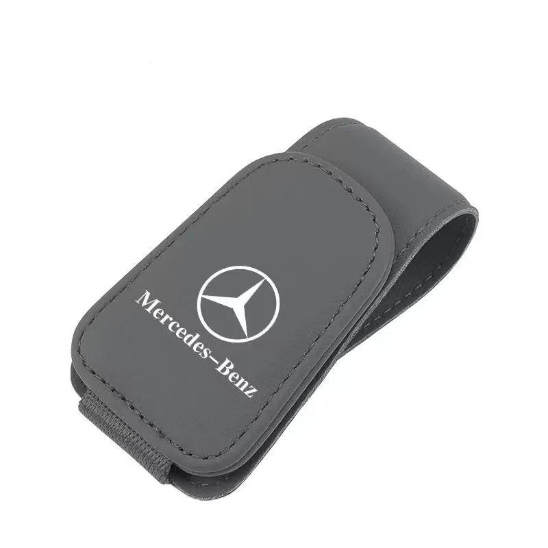 Car Glasses Sun Visor Box Auto Sunglasses Clip Card Accessories For Mercedes Benz B/C/E/S Class A Class C200L GLC GLK BV4